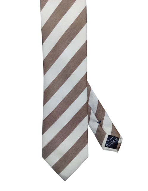 Corbata regular de seda estampado a rayas para hombre 1