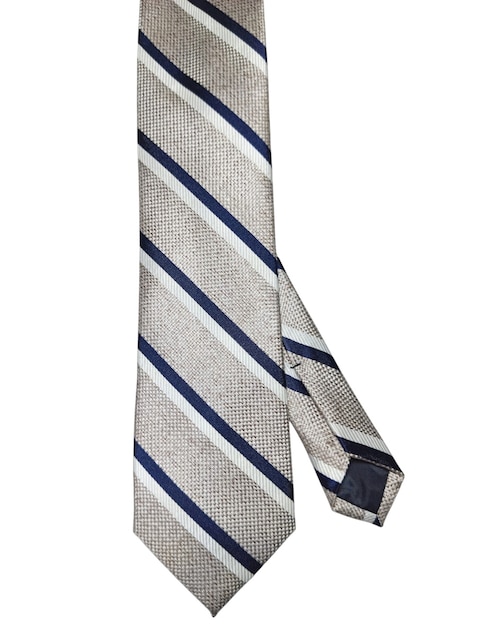 Corbata regular de seda estampado a rayas para hombre 1