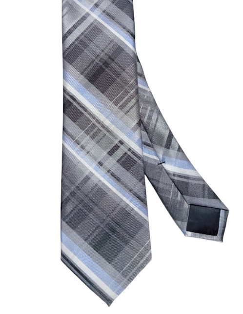 CORBATA CK A CUADROS REGULAR SE, NEGRO