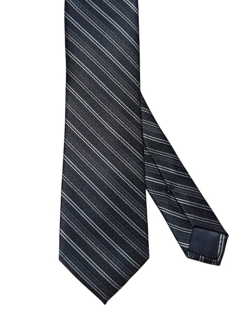Corbata regular de seda estampado a rayas para hombre 1
