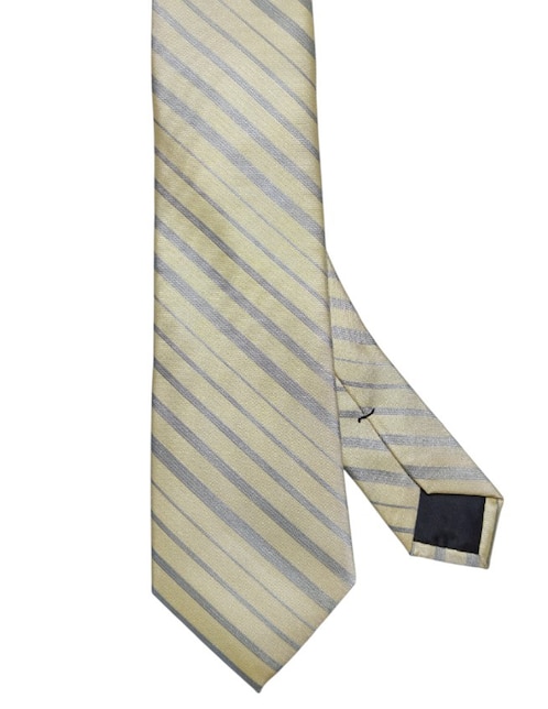 Corbata regular de seda estampado a rayas para hombre 1