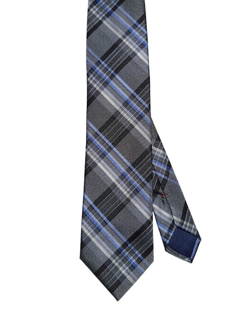 Corbata regular de seda estampado a cuadros para hombre 1