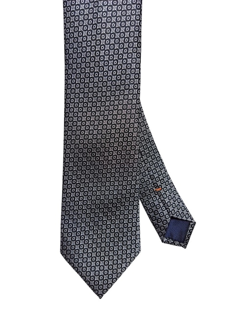 Corbata regular de seda estampado geométrico para hombre 1
