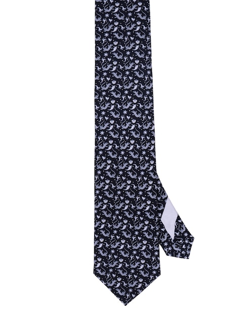 Corbata regular de seda estampado gráfico para hombre 1