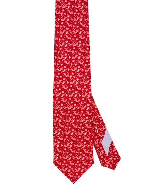 Corbata regular de seda estampado gráfico para hombre 1