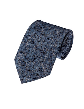 Corbata Pineda Covalin Slim Seda Azul Marino Estampada