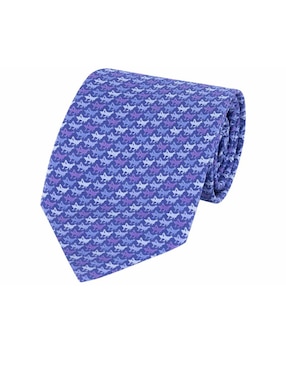 Corbata Pineda Covalin Slim Seda Azul Estampada