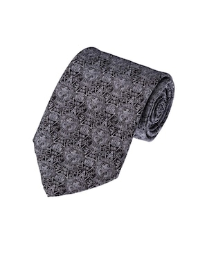 Corbata Pineda Covalin Slim Seda Negra Estampada