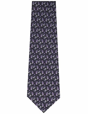 Corbata Pineda Covalin slim seda negra estampada