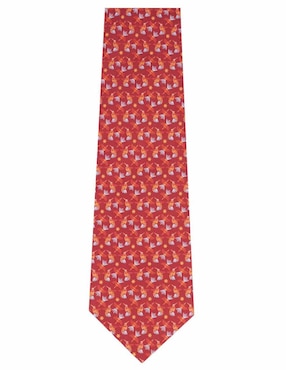 Corbata Pineda Covalin slim seda roja estampada