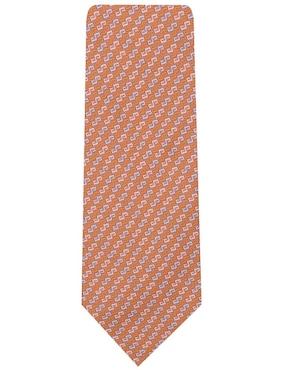 Corbata Pineda Covalin Slim Seda Naranja Estampada