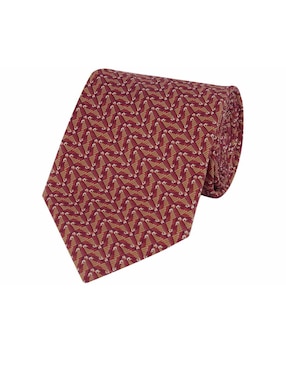 Corbata Pineda Covalin Slim Seda Vino Estampada