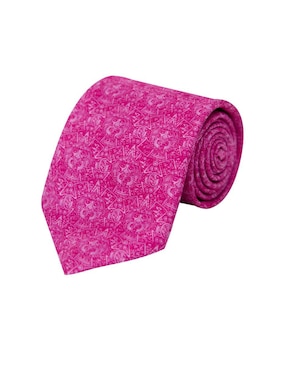 Corbata Pineda Covalin Slim Seda Rosa Con Diseño Gráfico