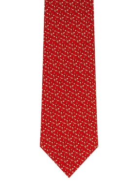 Corbata Pineda Covalin regular seda roja estampada