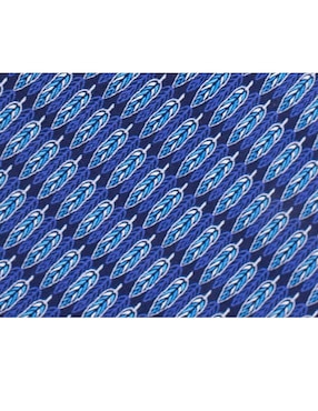 Corbata Pineda Covalin regular seda azul marino con diseño gráfico