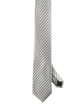 Corbata Kc ny regular de seda estampado a rayas para hombre