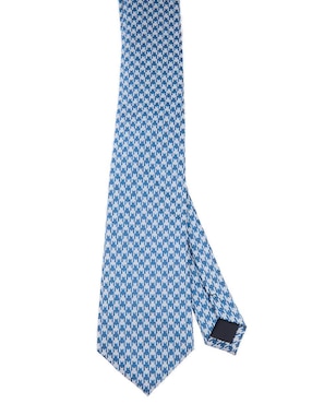 Corbata Zanetti regular de seda estampado pata de gallo para hombre