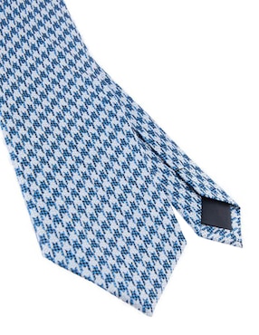Corbata Zanetti regular de seda estampado pata de gallo para hombre