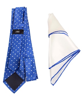 Set de corbata y pañuelo JBE regular estampado lunares para hombre