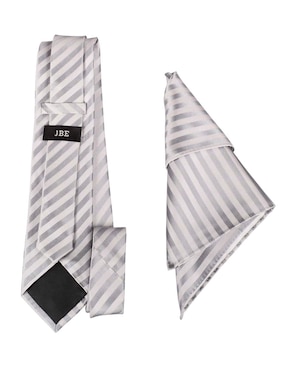 Set de corbata y pañuelo JBE regular estampado a rayas para hombre