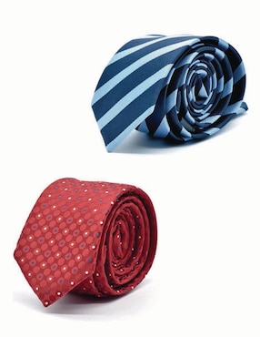 Set corbata U.S. Polo ASSN. slim de seda estampado lunares para hombre