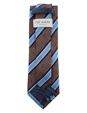 Corbata Ted Baker regular de seda estampado a rayas para hombre