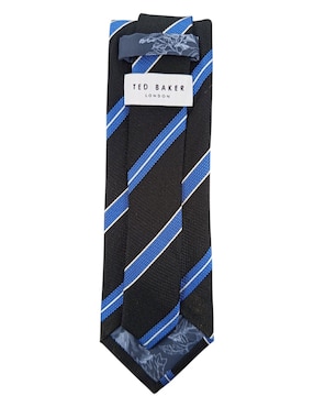 Corbata Ted Baker regular de seda estampado a rayas para hombre