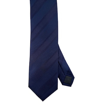 Corbata KC NY regular de seda estampado a rayas para hombre