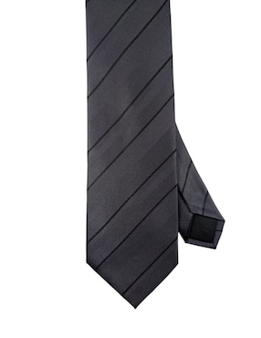 Corbata KC NY regular de seda estampado a rayas para hombre