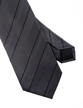 Corbata KC NY regular de seda estampado a rayas para hombre