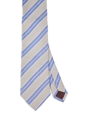 Corbata Calderoni regular de seda estampado a rayas para hombre