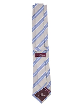 Corbata Calderoni regular de seda estampado a rayas para hombre
