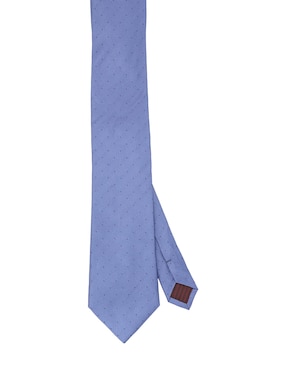 Corbata Calderoni regular de seda estampado lunares para hombre