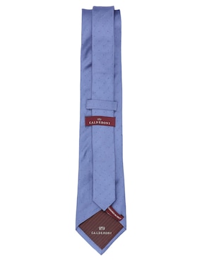 Corbata Calderoni regular de seda estampado lunares para hombre