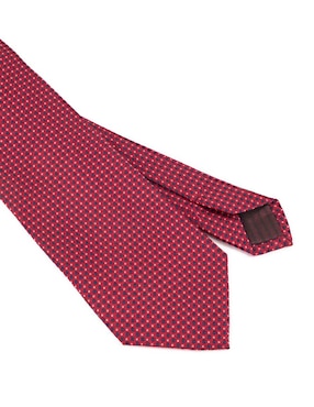 Corbata Calderoni regular de seda estampado lunares para hombre