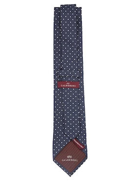 Corbata Calderoni regular de seda estampado lunares para hombre