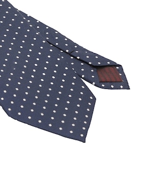 Corbata Calderoni regular de seda estampado lunares para hombre