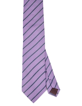 Corbata Calderoni regular de seda estampado a rayas para hombre