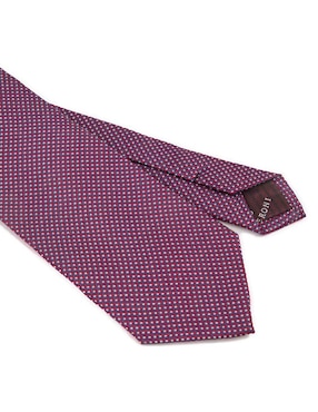 Corbata Calderoni regular de seda estampado lunares para hombre