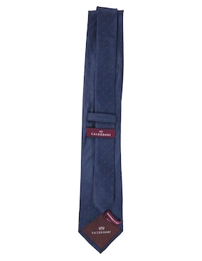 Corbata Calderoni regular de seda estampado lunares para hombre