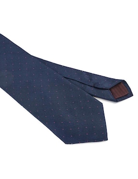 Corbata Calderoni regular de seda estampado lunares para hombre