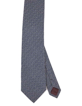 Corbata Calderoni regular de seda estampado lunares para hombre