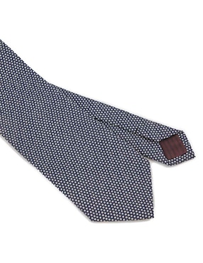 Corbata Calderoni regular de seda estampado lunares para hombre