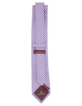Corbata Calderoni regular de seda estampado a rayas para hombre