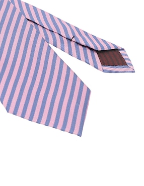 Corbata Calderoni regular de seda estampado a rayas para hombre