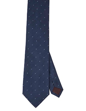 Corbata Calderoni regular de seda estampado lunares para hombre
