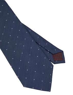 Corbata Calderoni regular de seda estampado lunares para hombre