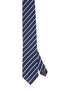 Corbata Calderoni regular de seda estampado a rayas para hombre