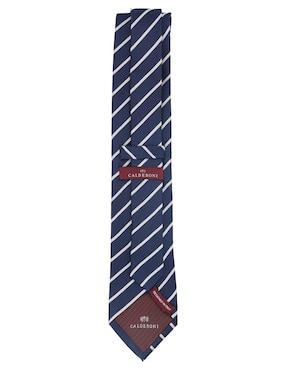 Corbata Calderoni regular de seda estampado a rayas para hombre