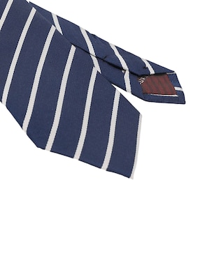 Corbata Calderoni regular de seda estampado a rayas para hombre